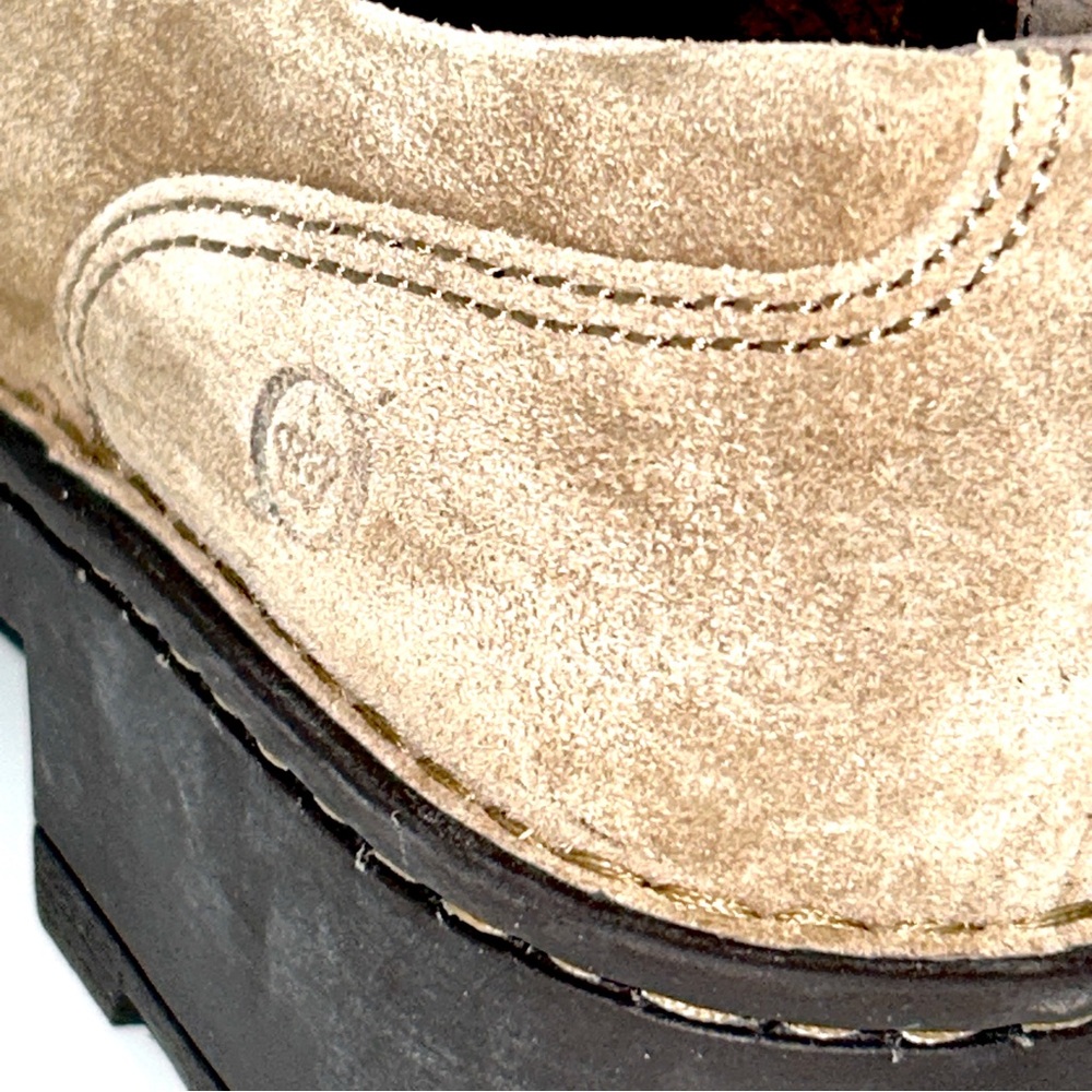 Born Womens Size 6.5 Corby Moc Toe Taupe Suede Lace Up Derby Oxfords Shoes - Picture 9 of 16